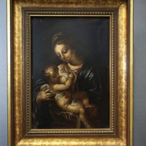 Madonna con Bambino, dipinto su rame del XVII Secolo, scuola Carracci