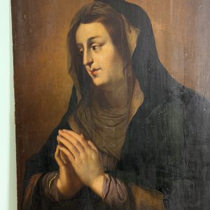 Dipinto Olio su Tavola raffigurante madonna in preghiera del XVII secolo