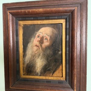 Dipinto Olio su Tavola Raffigurante Vecchio Barbuto XVII secolo