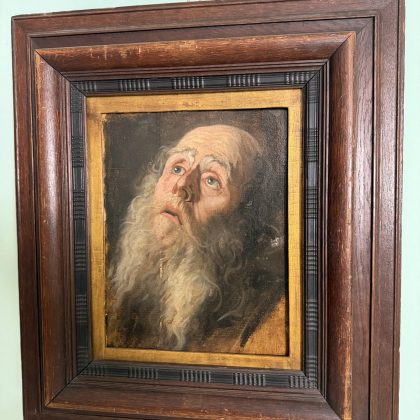 Dipinto Olio su Tavola Raffigurante Vecchio Barbuto XVII secolo